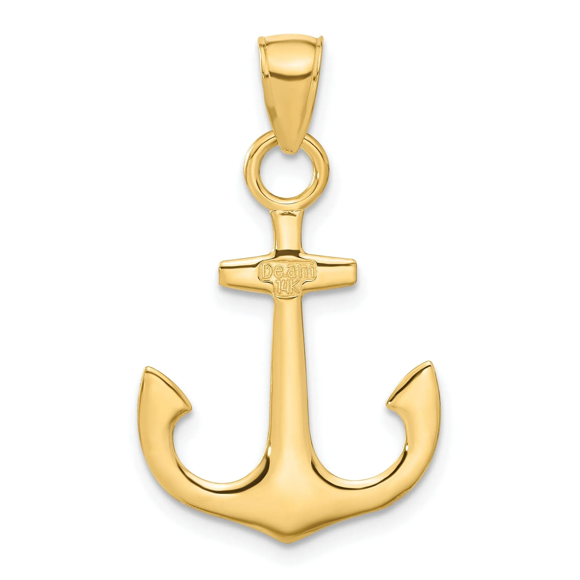 14k Yellow Gold Anchor Pendant