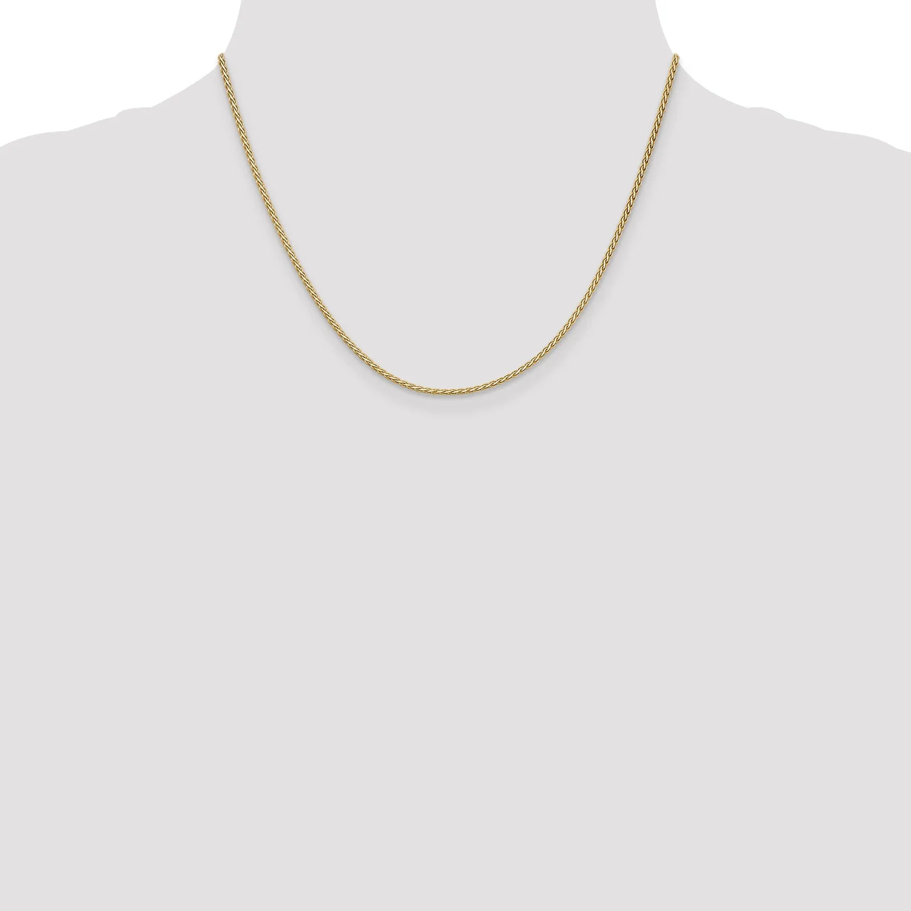 14k Yellow Gold Polished 1.80m Flat Wheat Chain