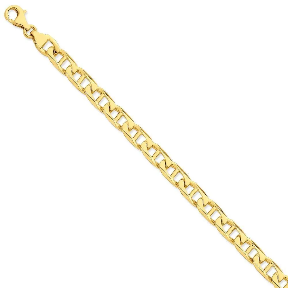14k Yellow Gold Solid 9.00mm Anchor Link Chain