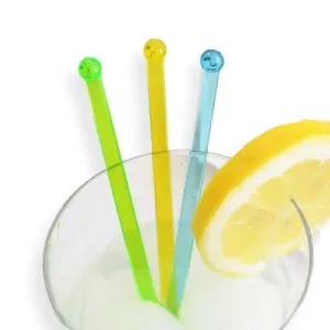 18 Neon Bulb Stirrers 6.5" Party Cocktail Drink Stirs Rainbow Swizzle Sticks Birthday Wedding Bachelorette Beach
