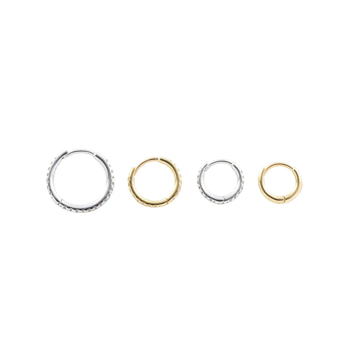 18K MANHATTAN Diamond Hoop Earring Medium size