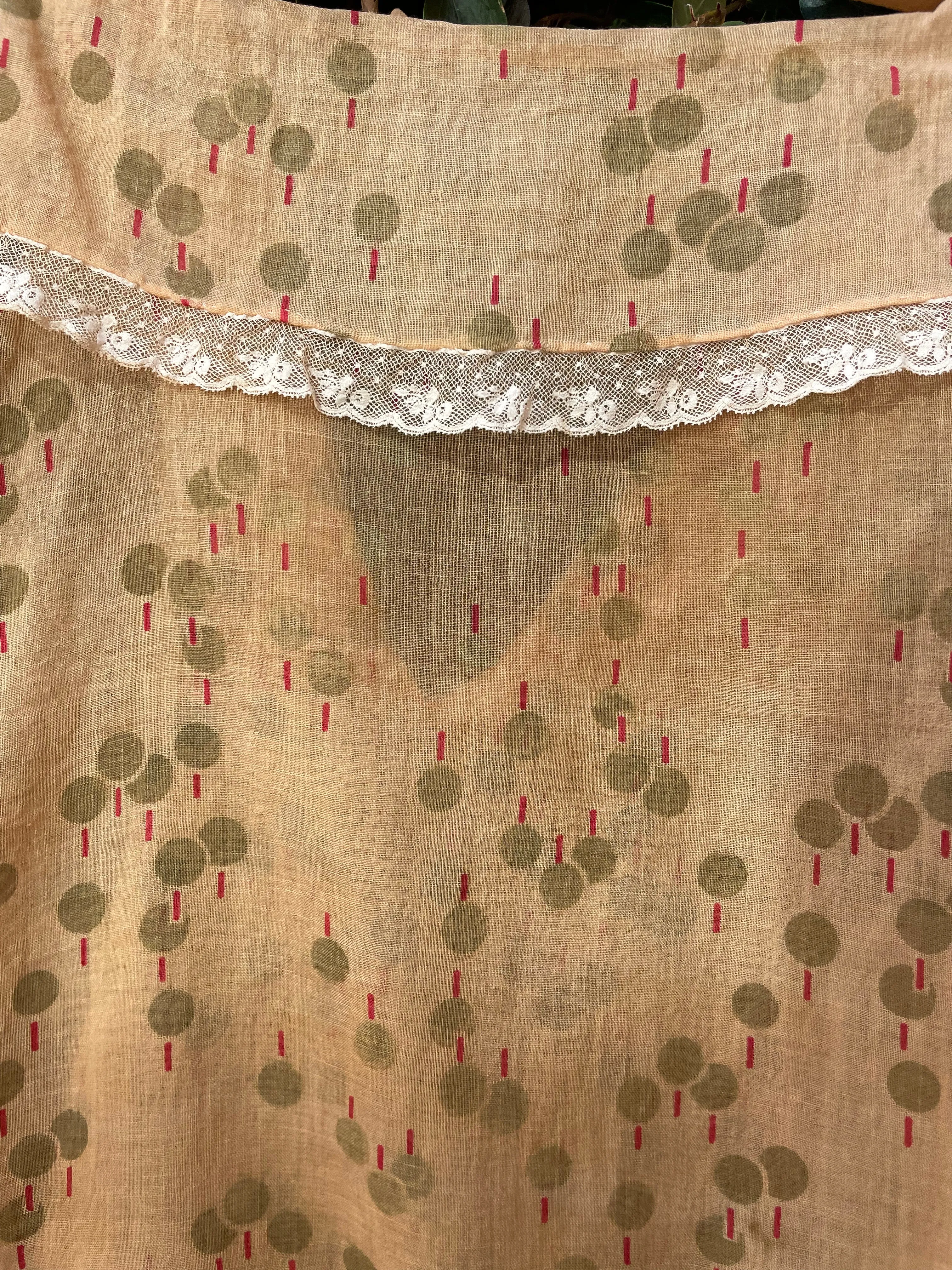 1920s Art Deco Cotton Voile Novelty Print Blouse