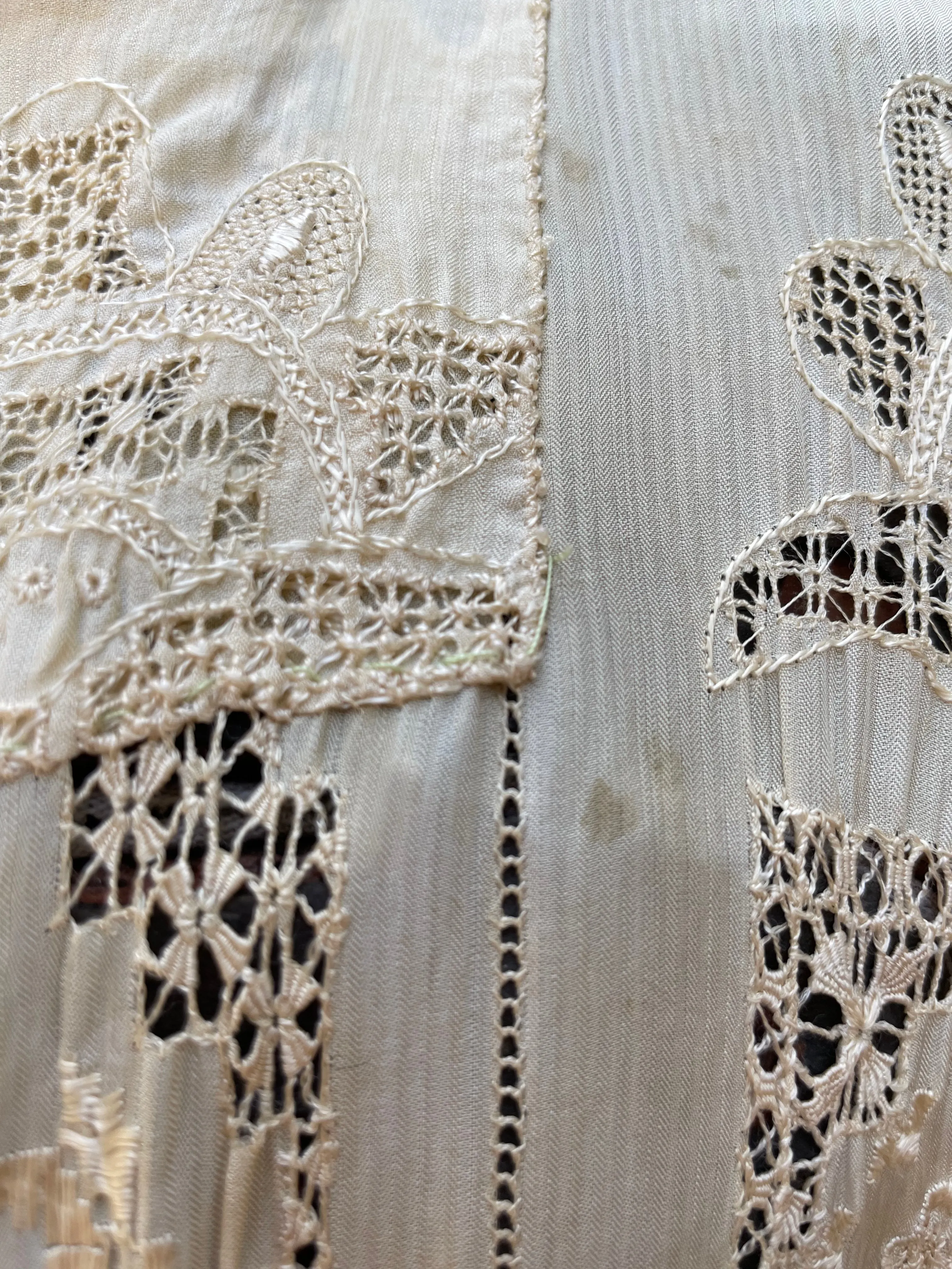 1920s Cutwork & Embroidered Robe/ Caftan