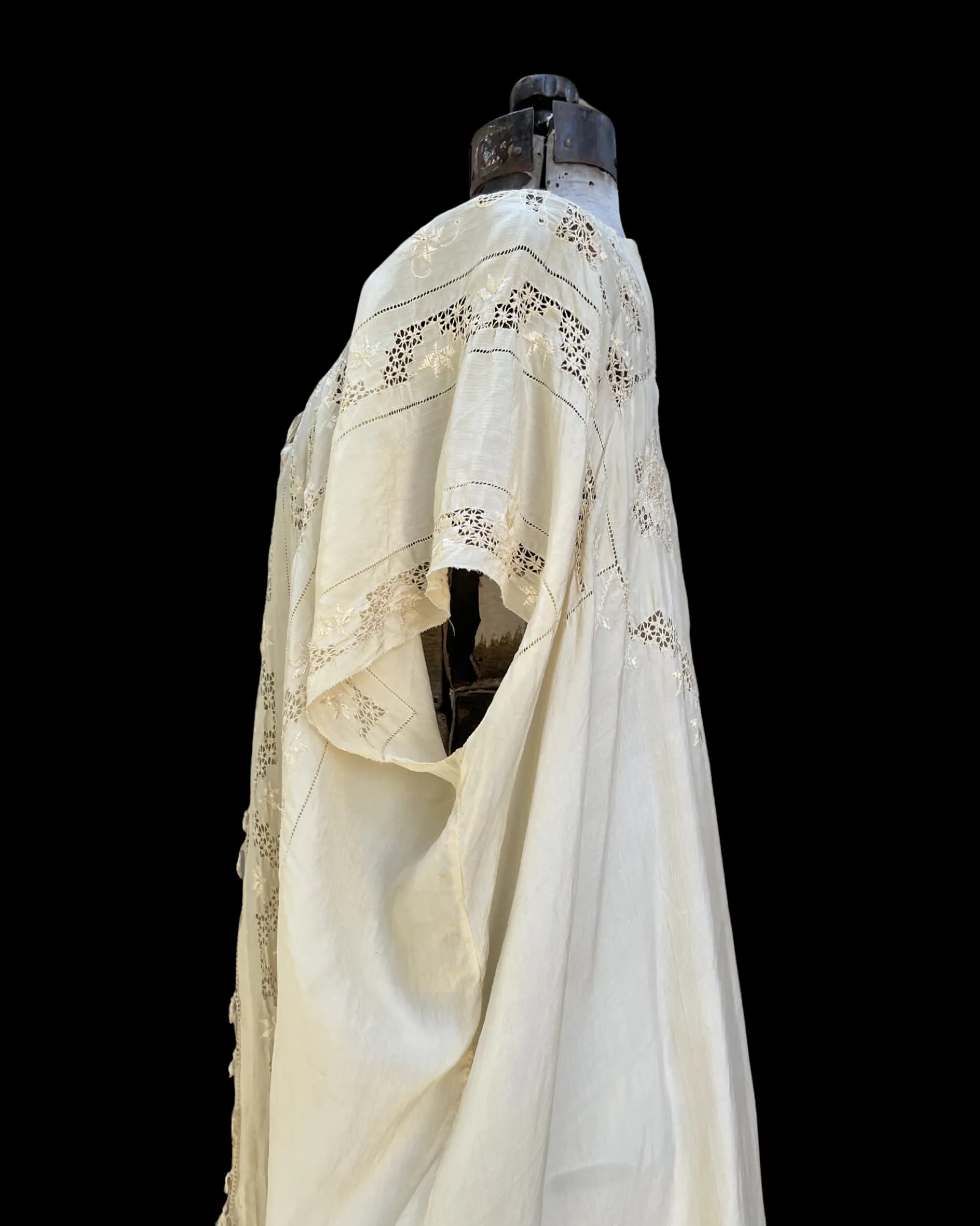 1920s Cutwork & Embroidered Robe/ Caftan