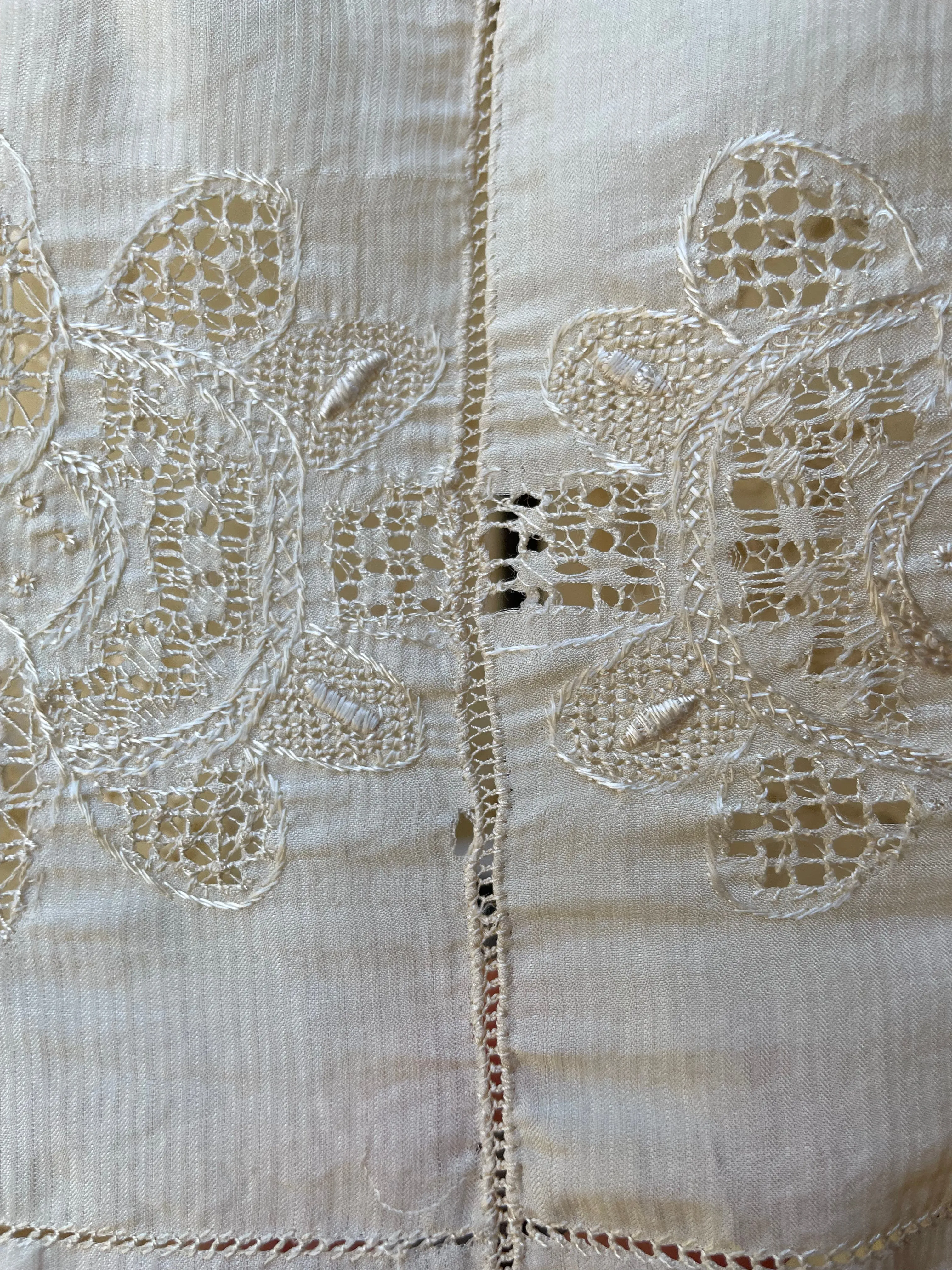 1920s Cutwork & Embroidered Robe/ Caftan