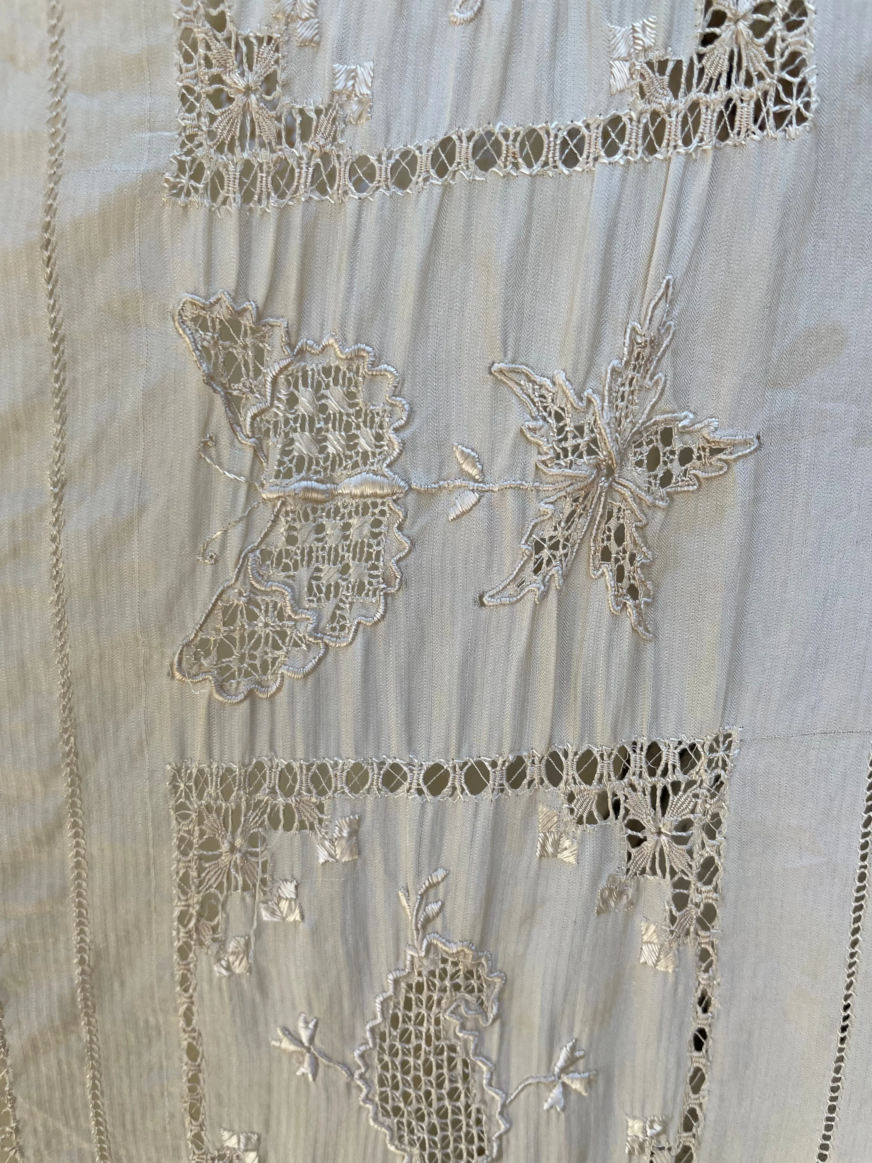 1920s Cutwork & Embroidered Robe/ Caftan