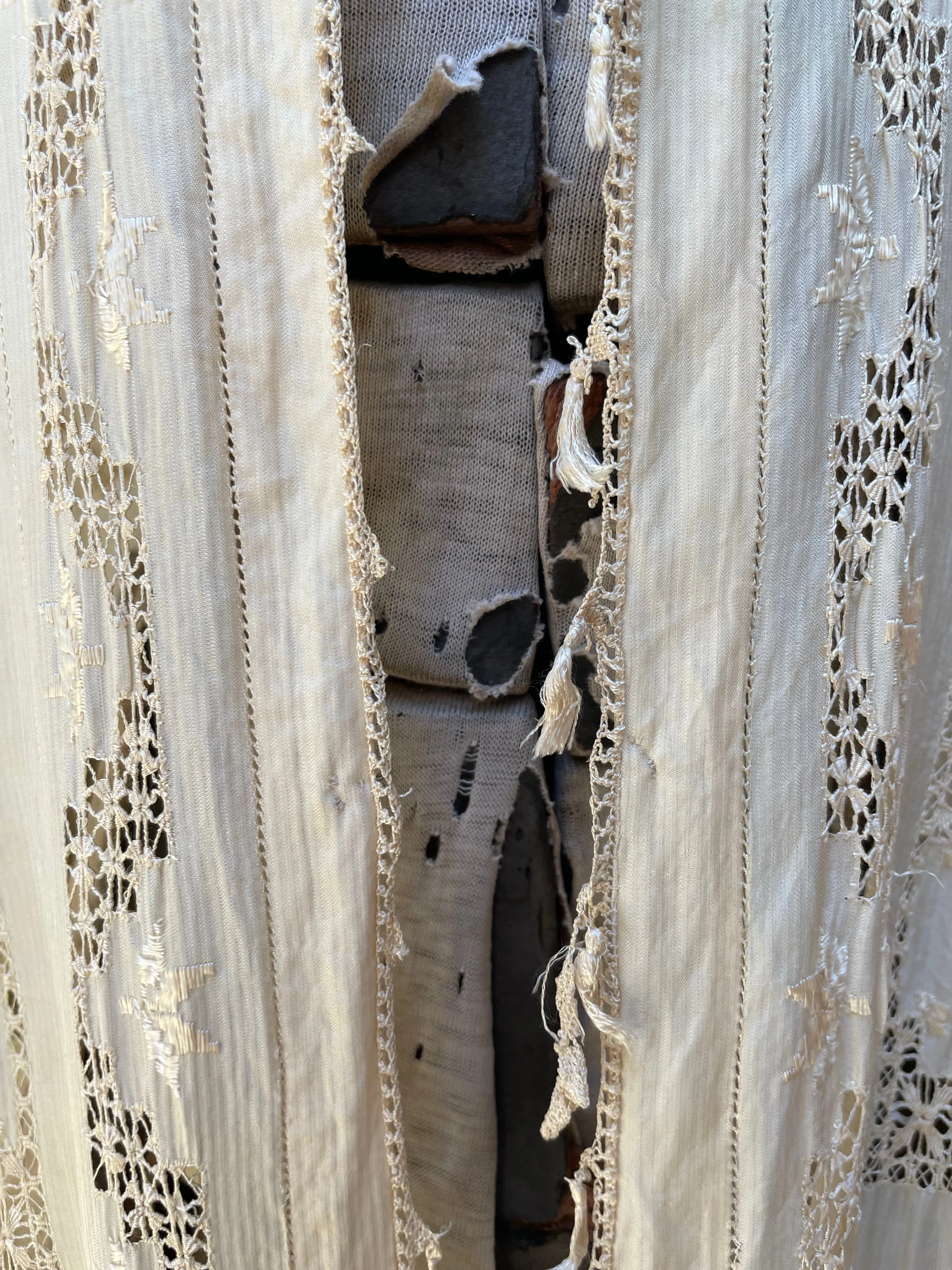 1920s Cutwork & Embroidered Robe/ Caftan