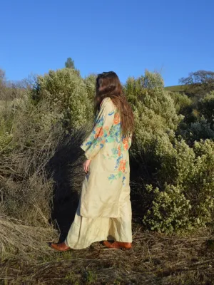 1920s Vibrant Pongee Silk Tie Waist Robe