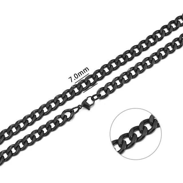 2mm-7mm Rope Chain Necklace, Stainless Steel