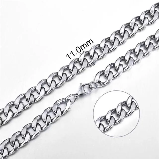 2mm-7mm Rope Chain Necklace, Stainless Steel
