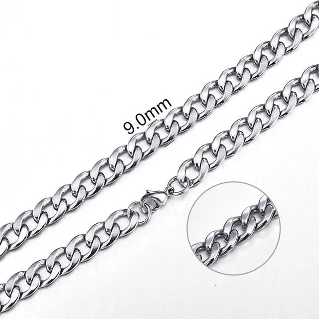 2mm-7mm Rope Chain Necklace, Stainless Steel