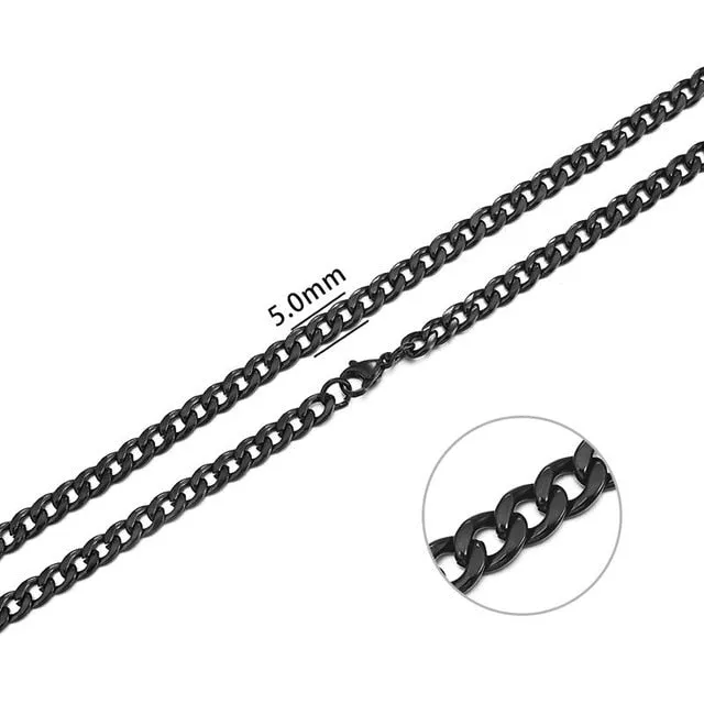 2mm-7mm Rope Chain Necklace, Stainless Steel