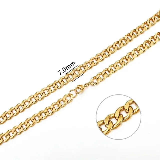 2mm-7mm Rope Chain Necklace, Stainless Steel