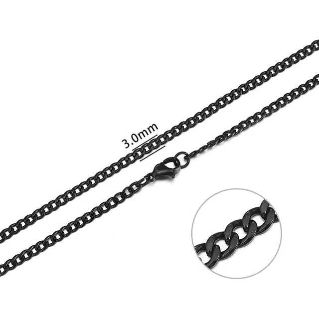 2mm-7mm Rope Chain Necklace, Stainless Steel