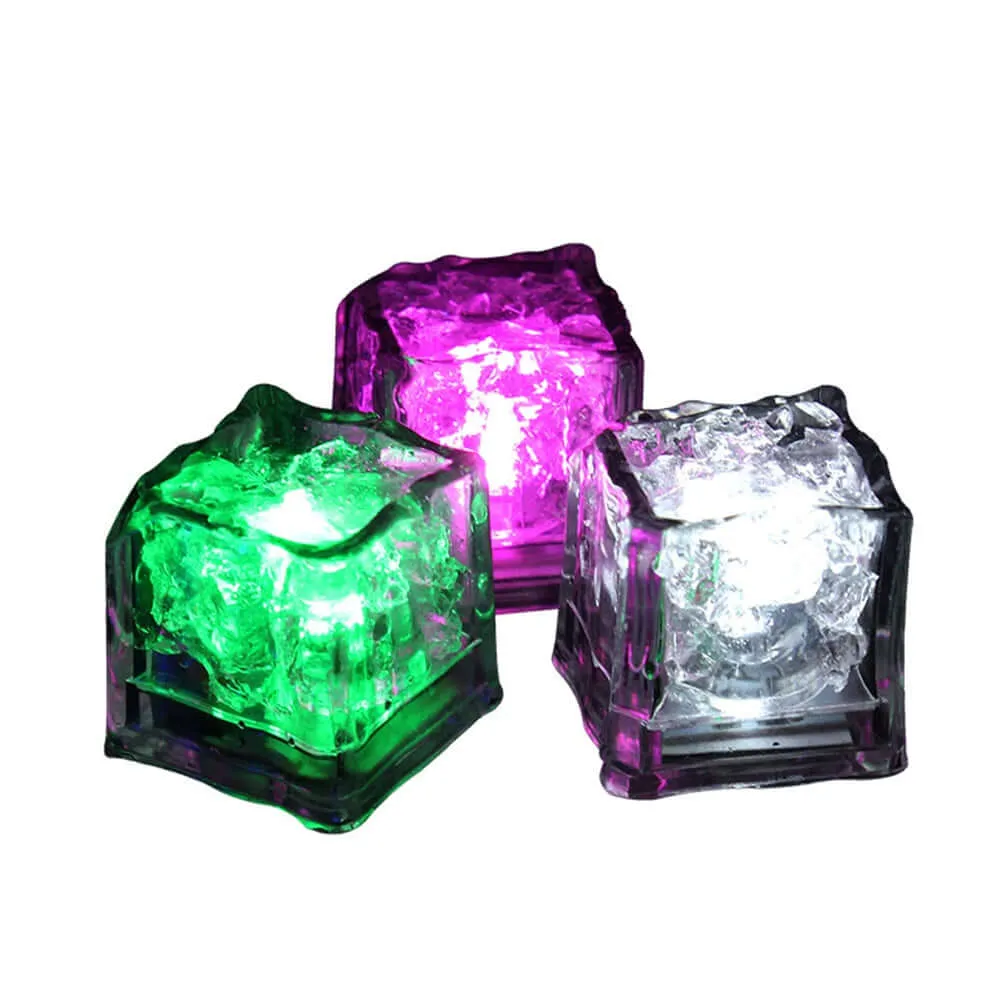 3Pcs LED Light Ice Cubes Luminous Night Lamp Party Cup Decoration Glow Party Supplies
