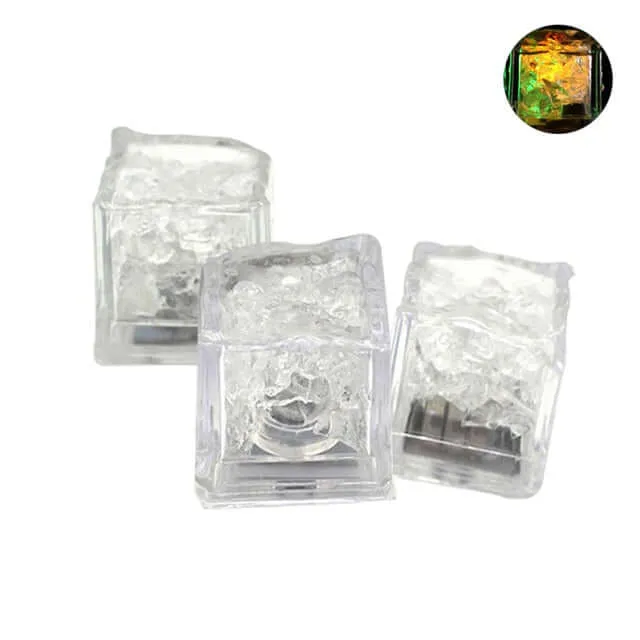 3Pcs LED Light Ice Cubes Luminous Night Lamp Party Cup Decoration Glow Party Supplies