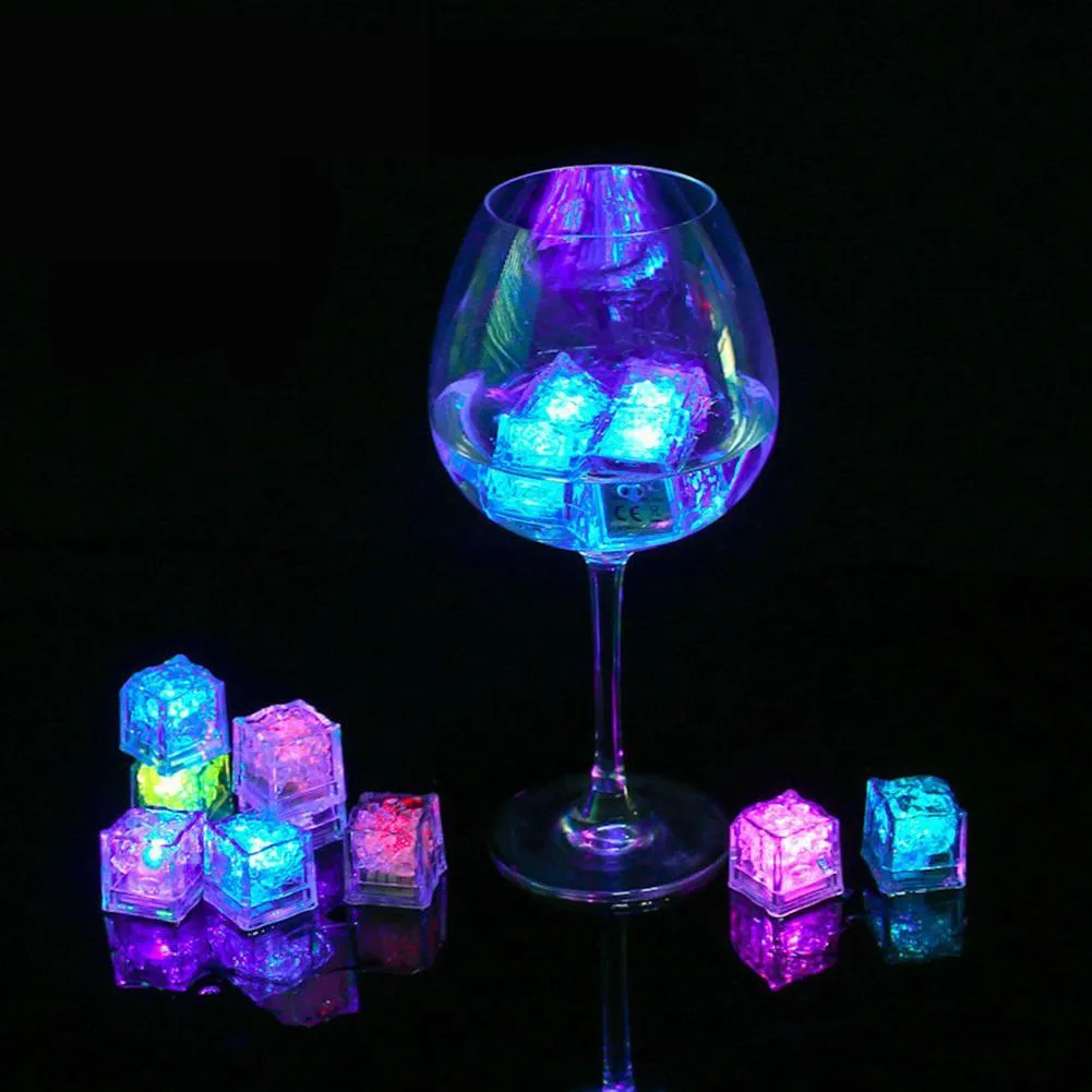 3Pcs LED Light Ice Cubes Luminous Night Lamp Party Cup Decoration Glow Party Supplies