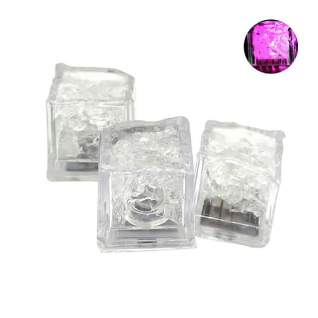 3Pcs LED Light Ice Cubes Luminous Night Lamp Party Cup Decoration Glow Party Supplies