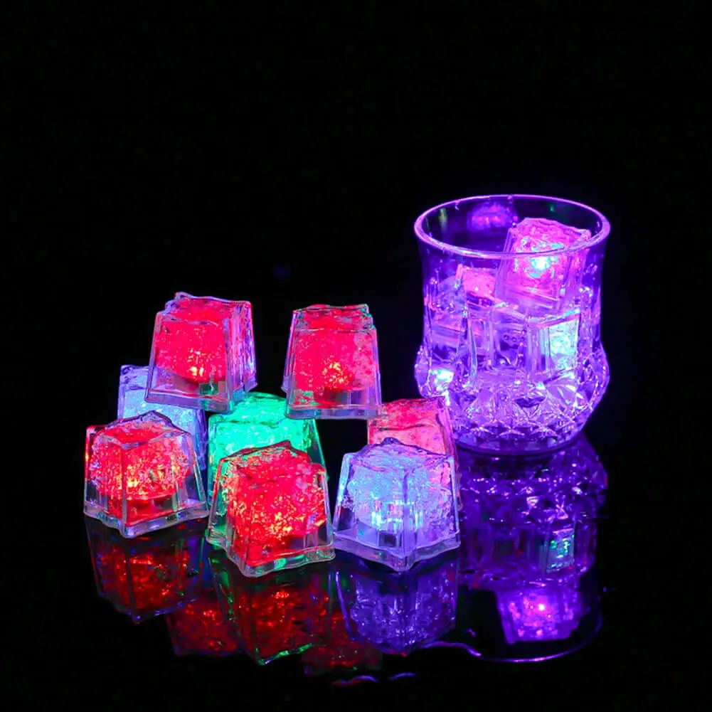 3Pcs LED Light Ice Cubes Luminous Night Lamp Party Cup Decoration Glow Party Supplies