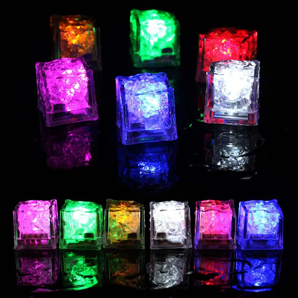 3Pcs LED Light Ice Cubes Luminous Night Lamp Party Cup Decoration Glow Party Supplies