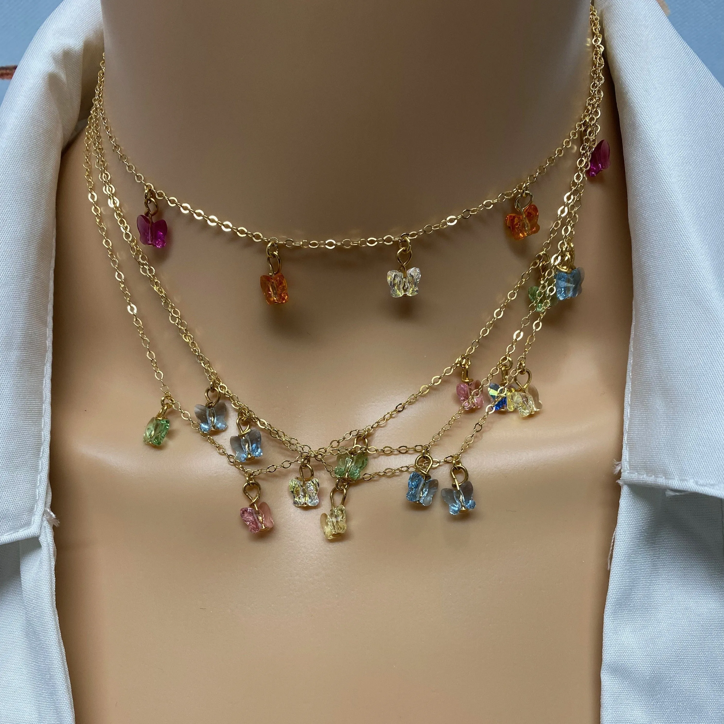 4 Chain Gold Necklace Spacer Tube