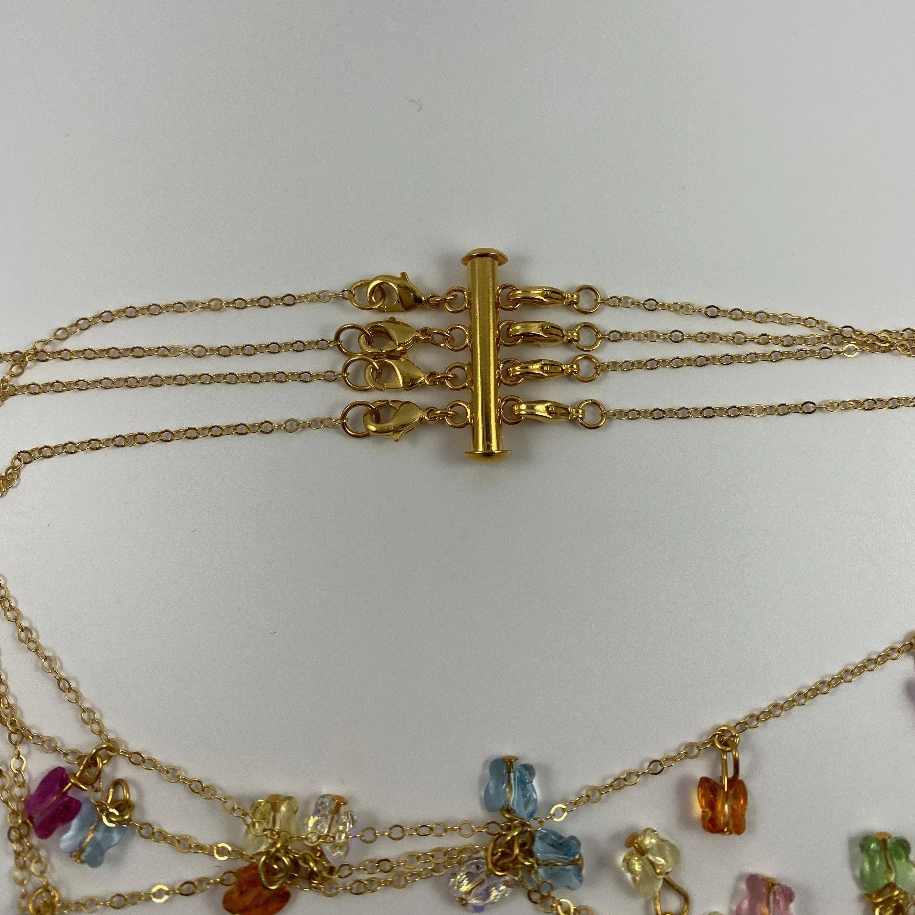4 Chain Gold Necklace Spacer Tube