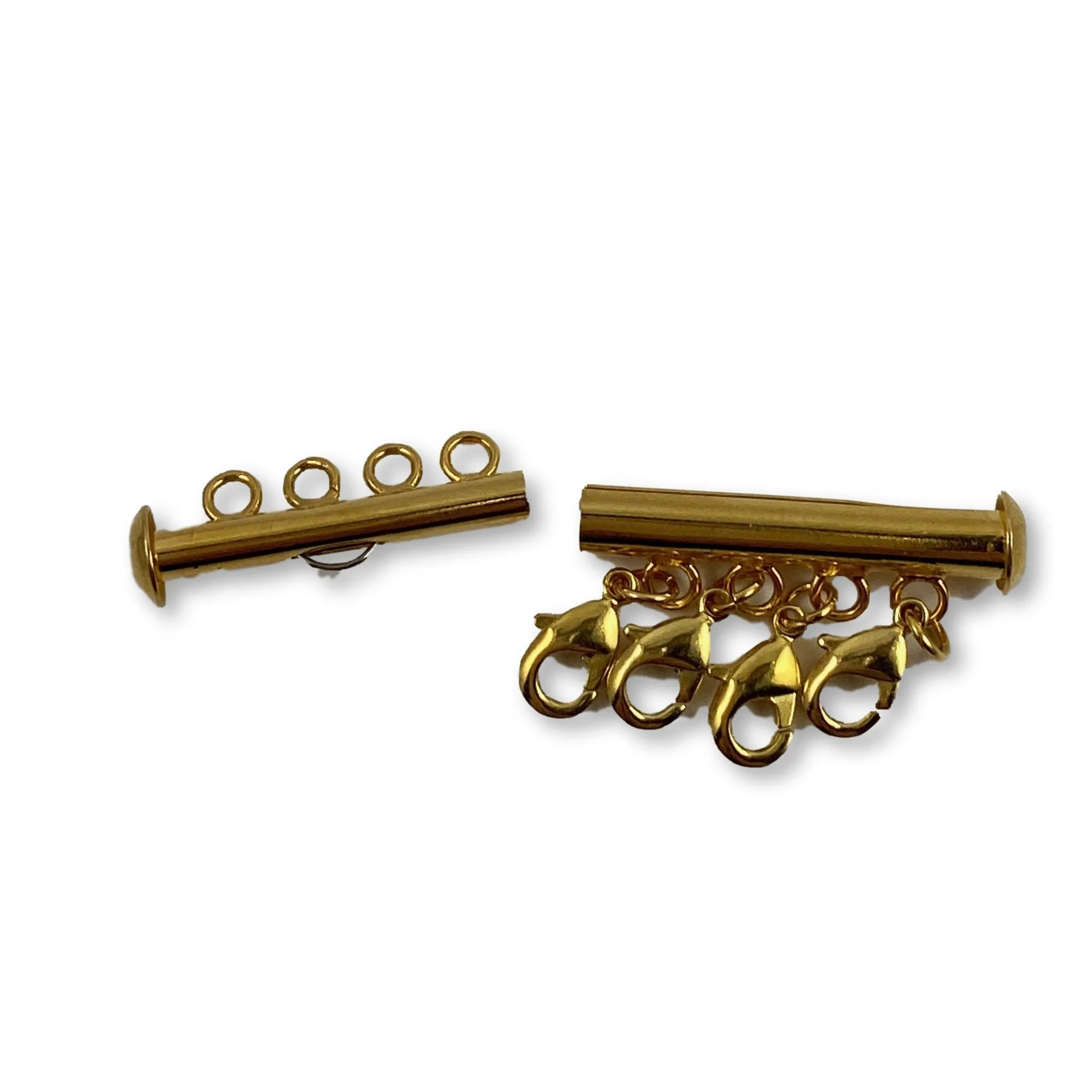 4 Chain Gold Necklace Spacer Tube