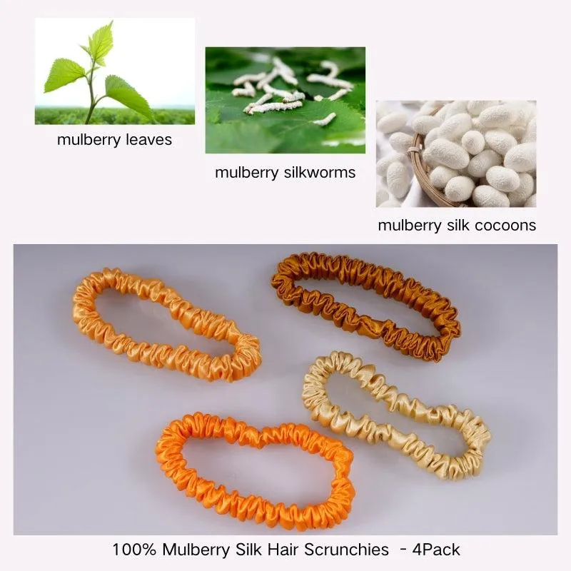 4 Pack Mini Silk Scrunchies - Noble Luxury - dropshipping