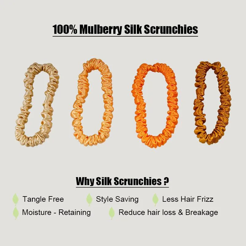 4 Pack Mini Silk Scrunchies - Noble Luxury - dropshipping
