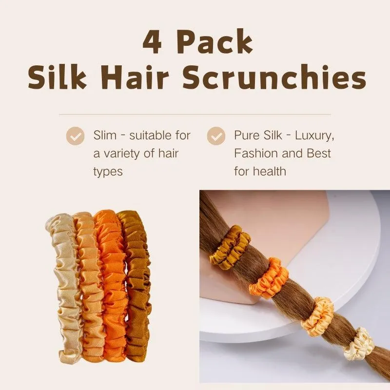 4 Pack Mini Silk Scrunchies - Noble Luxury - dropshipping