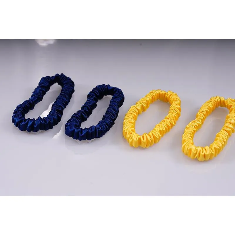 4 Pack Skinny Silk Scrunchies - Brightness - dropshipping
