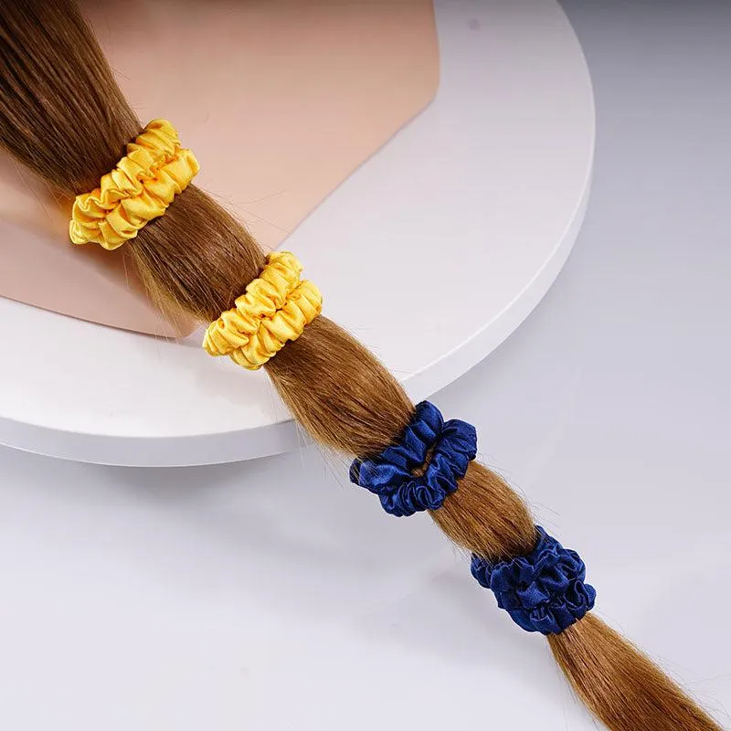4 Pack Skinny Silk Scrunchies - Brightness - dropshipping