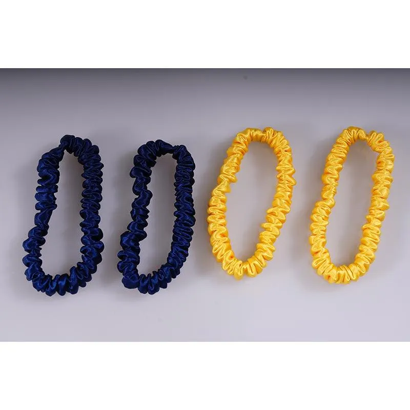 4 Pack Skinny Silk Scrunchies - Brightness - dropshipping