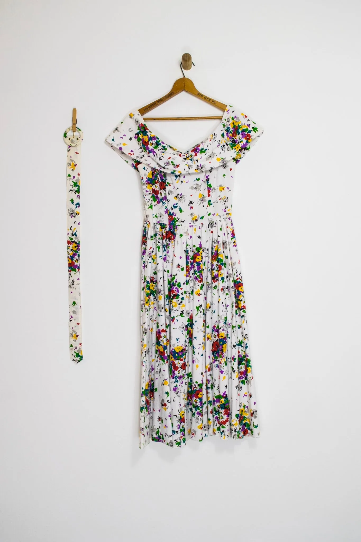 80’s FLORAL PARTY DRESS / SMALL
