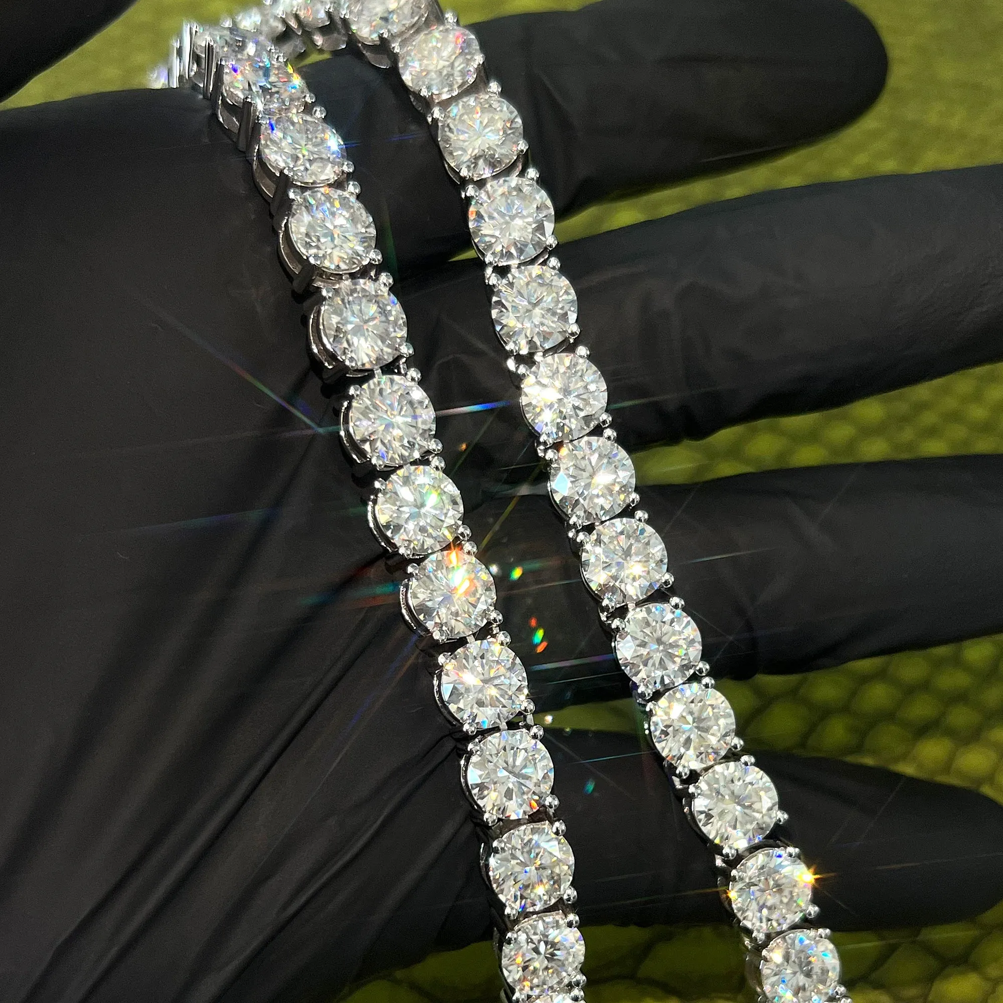 8MM 140 Carat VVS Moissanite Tennis Chain
