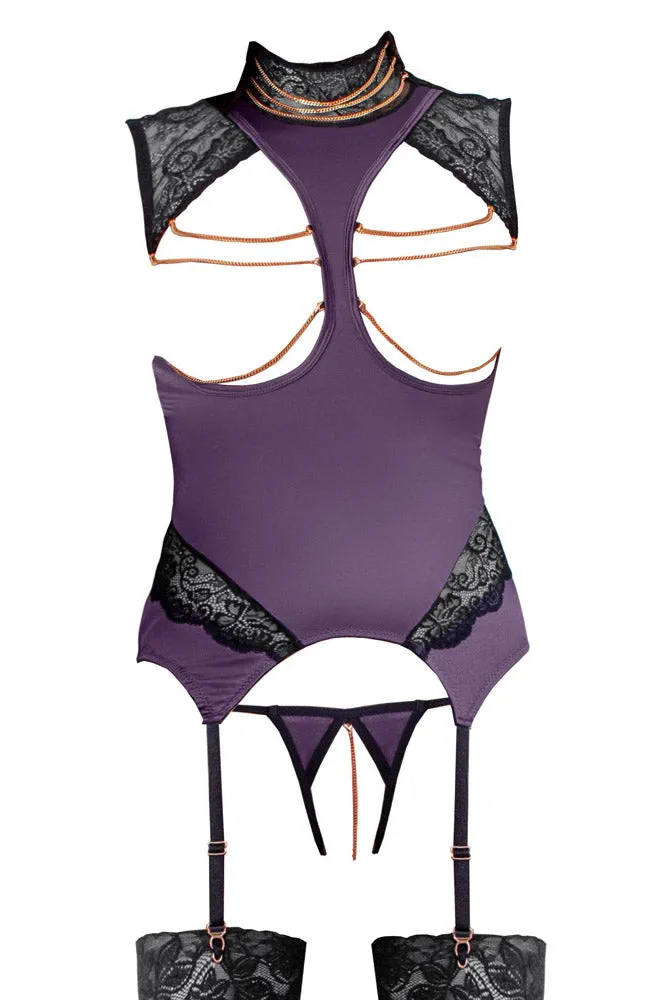 Abierta Fina Purple Basque and String