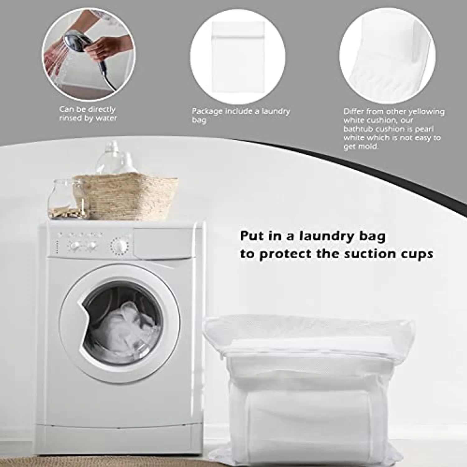 AEROiVi Full Body Bath Pillow with Lumbar Pillow Bathtub Cushion with 14 Suction Cups 3D Air Mesh Fit Any Tub