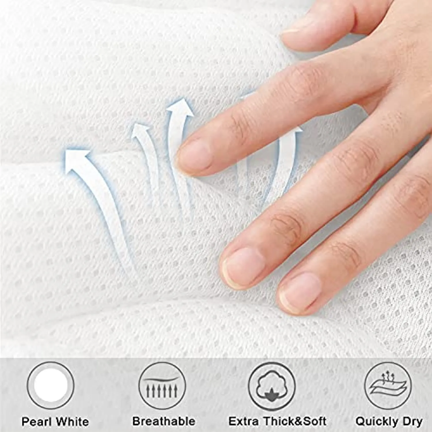 AEROiVi Full Body Bath Pillow with Lumbar Pillow Bathtub Cushion with 14 Suction Cups 3D Air Mesh Fit Any Tub
