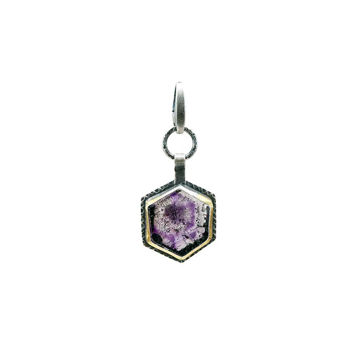 Amethyst Keum Boo Charm - Sterling Silver   24k Gold Leaf