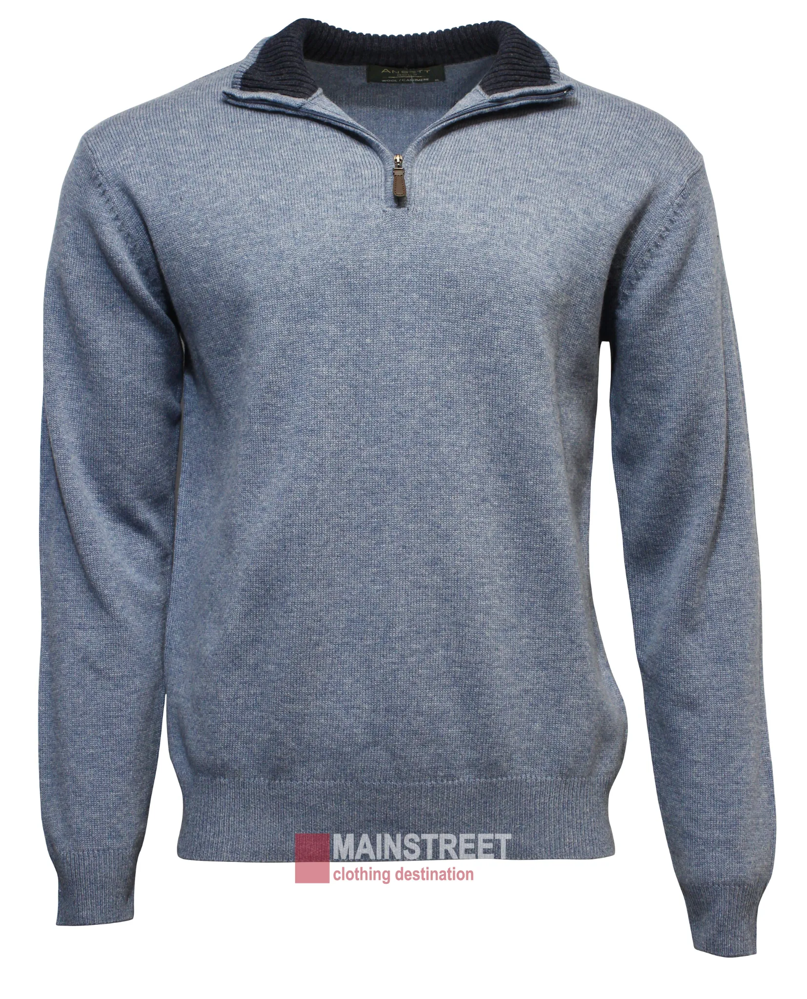 Ansett Gold Luxury Wool Cashmere Half Zip Knit