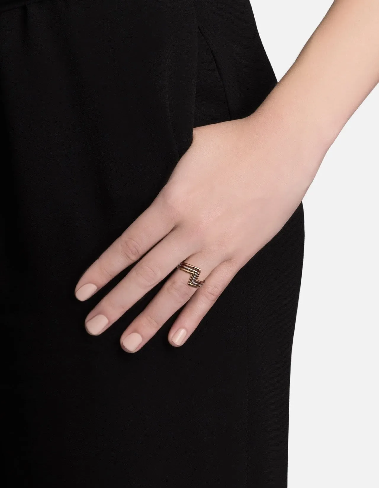 Arch Ring Set, Silver/Rose/Gold