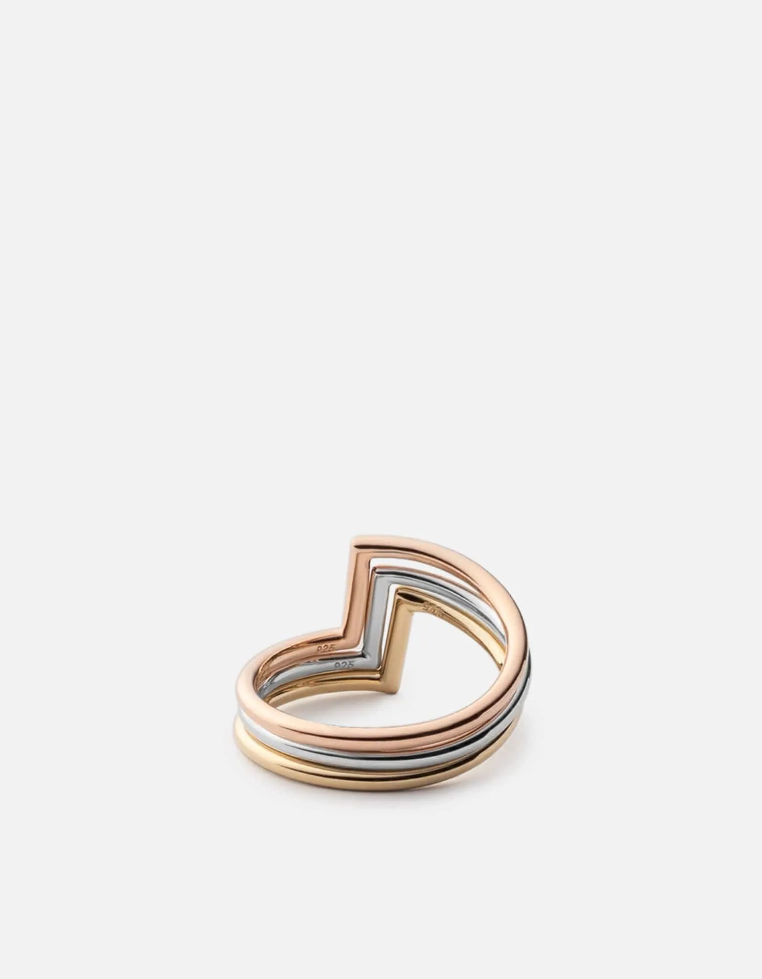 Arch Ring Set, Silver/Rose/Gold