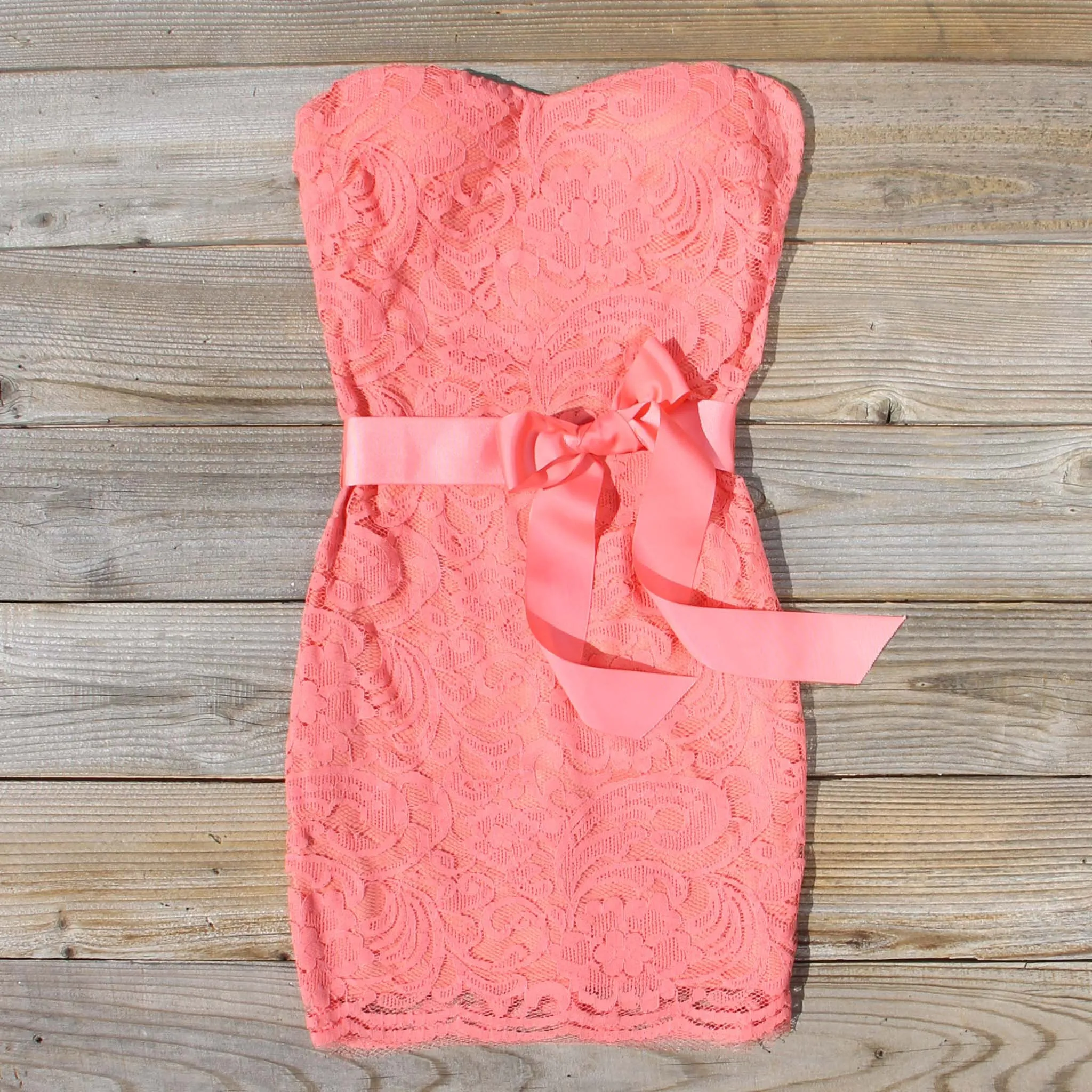 Arizona Lace Dress in Coral
