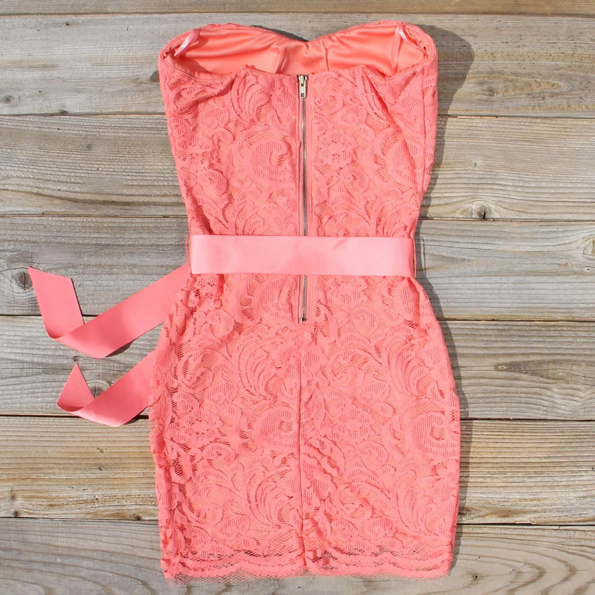 Arizona Lace Dress in Coral