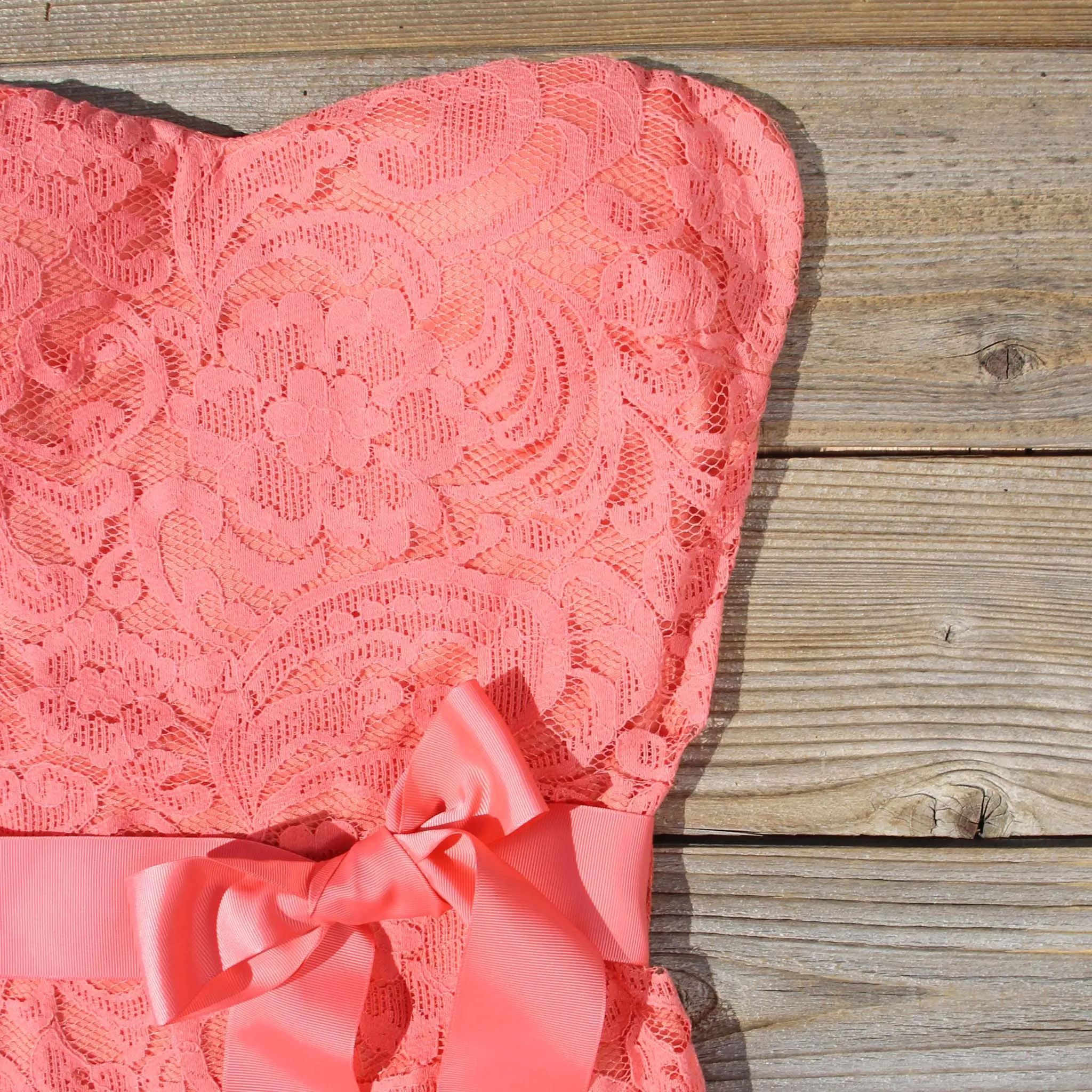 Arizona Lace Dress in Coral