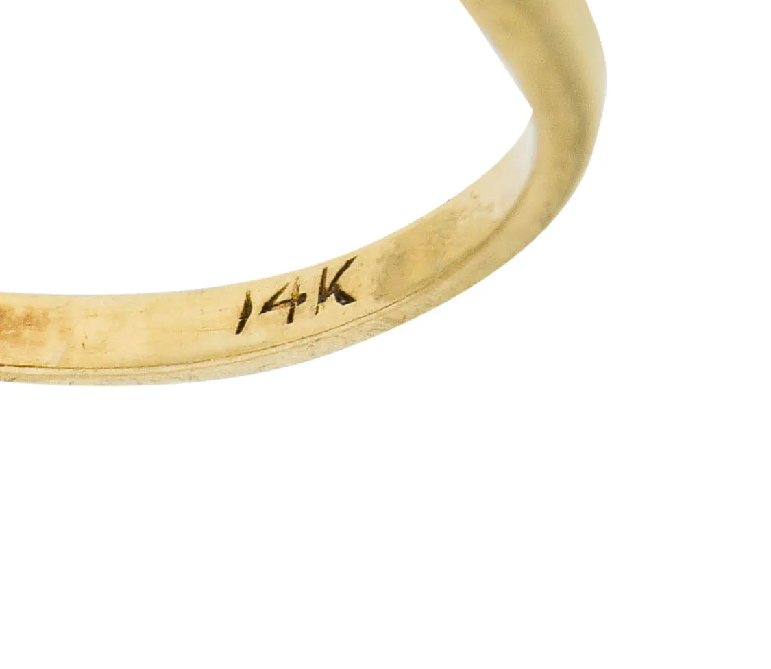 Art Deco 0.52 CTW Diamond 14 Karat Gold Geometric Band Ring