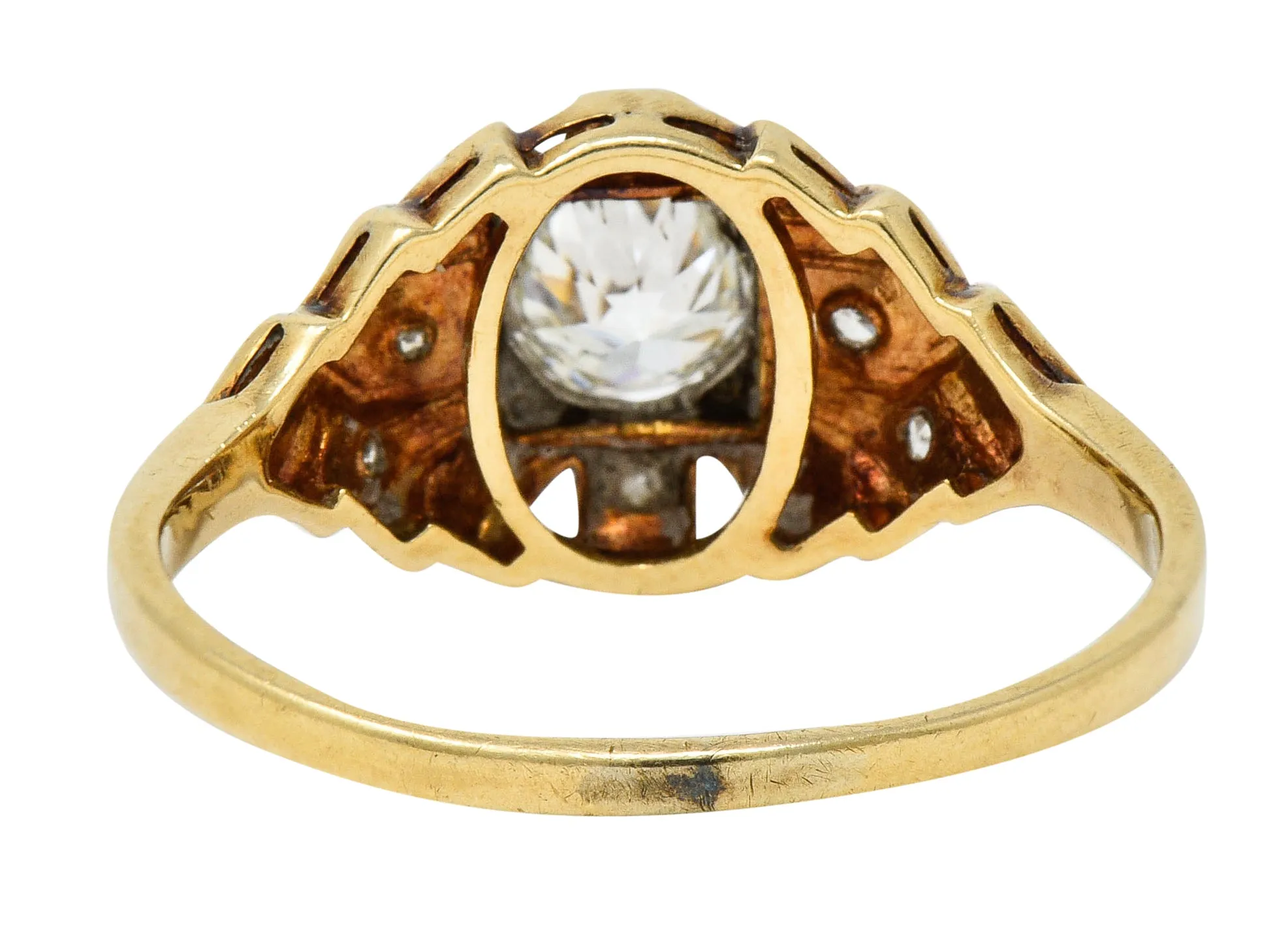 Art Deco 0.52 CTW Diamond 14 Karat Gold Geometric Band Ring