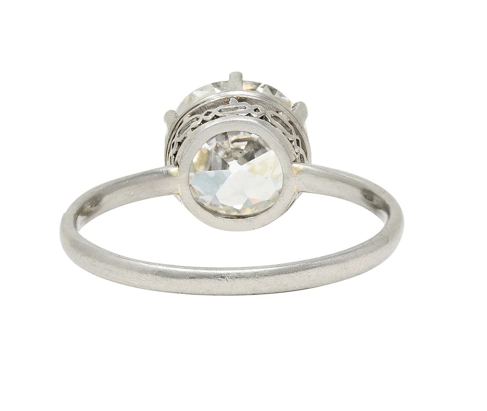 Art Deco 2.29 CTW Old European Cut Diamond Platinum Six Prong Engagement Ring GIA