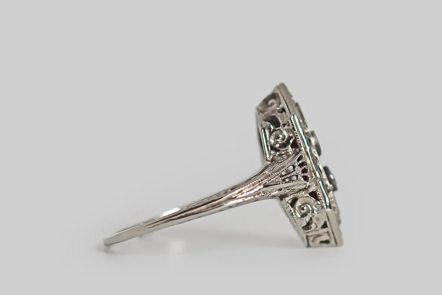 Art Deco Hexagonal Buttoned Up Ring
