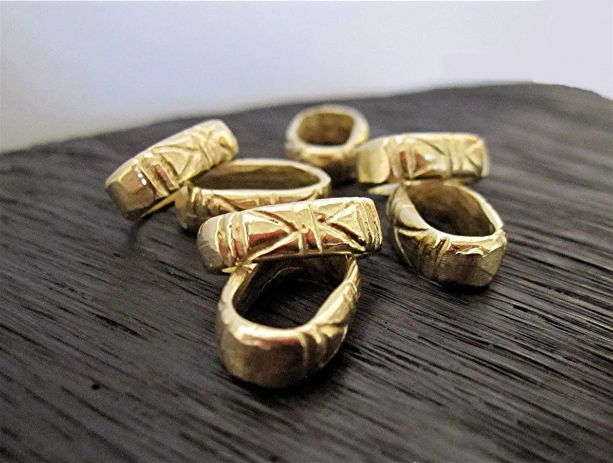 Artisan Gold Bronze Tribal Design Jewelry  and Chain Links (one)